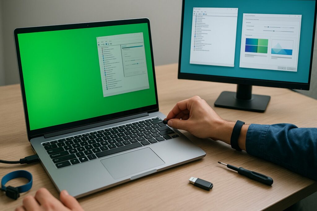 fix laptop green screen